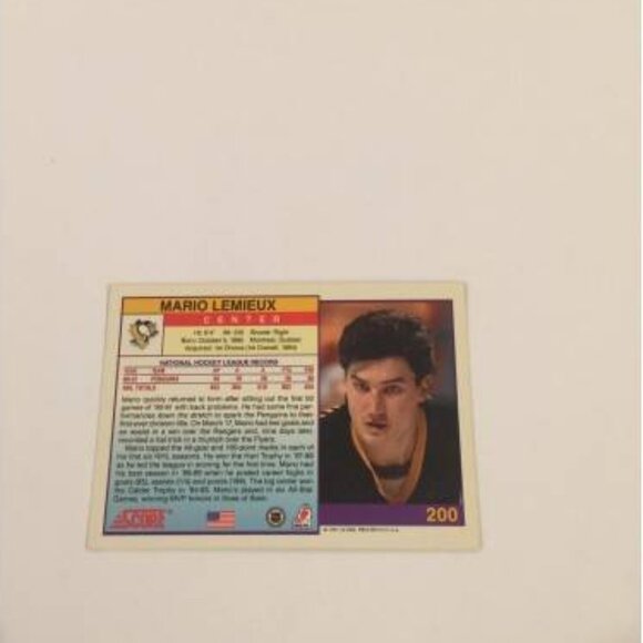1991/92 Score Mario Lemieux Penguins #200 (047) - Picture 2 of 2